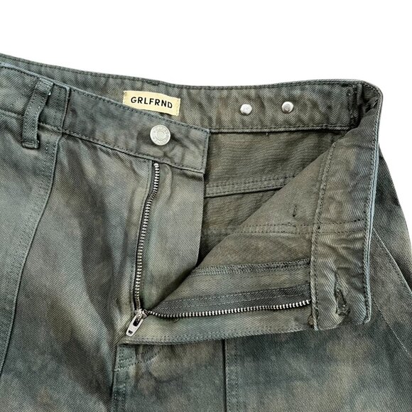 GRLFRND Womens Lucie Slouchy Wide Leg Jeans Eucalyptus Green 26 Adjustable Waist - Picture 4 of 12